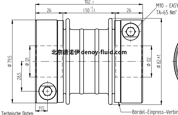 JAKOB 金属波纹管联轴器KR100