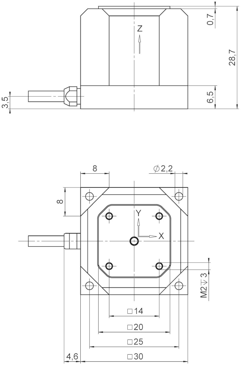 pi-P-313 PicoCube XY(Z) 压电扫描器图纸