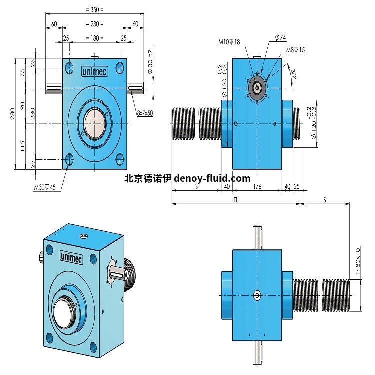 unimec 8010梯形螺旋千斤顶