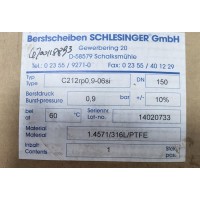 德国Schlesinger高压爆破片U20nb140-03L用制药行业管道上使用